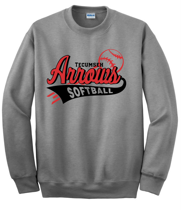 Tecumseh Arrows Softball Crewneck Sweatshirt - Gray