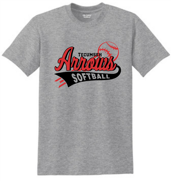 Tecumseh Arrows Softball T-shirt - Gray