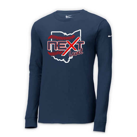 Next Level Baseball 2021 Ohio Crest Nike Long Sleeve T-shirt