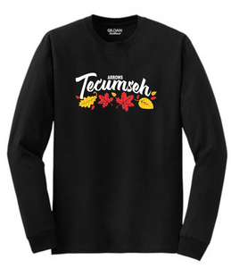 Tecumseh Leaves for Fall Long Sleeve T-Shirt - Black