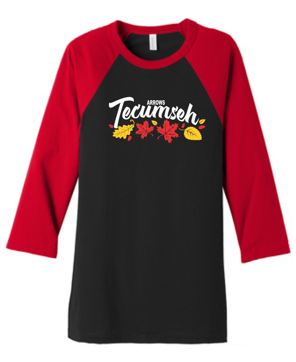 Tecumseh Leaves for Fall -Unisex 3/4-Sleeve - New Red/Black