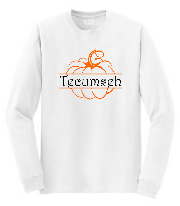 Tecumseh Whimsical Pumpkin Long Sleeve T-Shirt - White