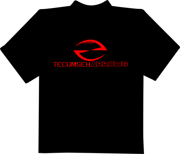 Tecumseh Arrows Red Abstract Football T-Shirt - Black