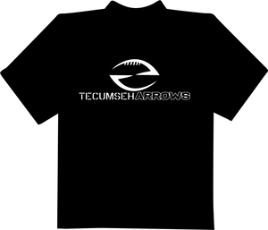 Tecumseh Arrows White Abstract Football T-Shirt - Black