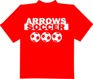Tecumseh Arrows Soccer in Reverse with Soccer Balls T-Shirt - Red