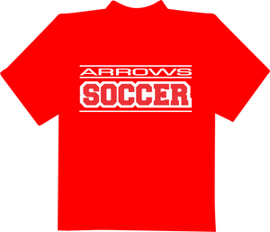 Arrows Soccer in Block Letters T-Shirt - Red