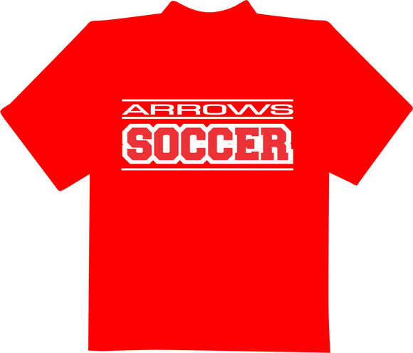 Arrows Soccer in Block Letters T-Shirt - Red